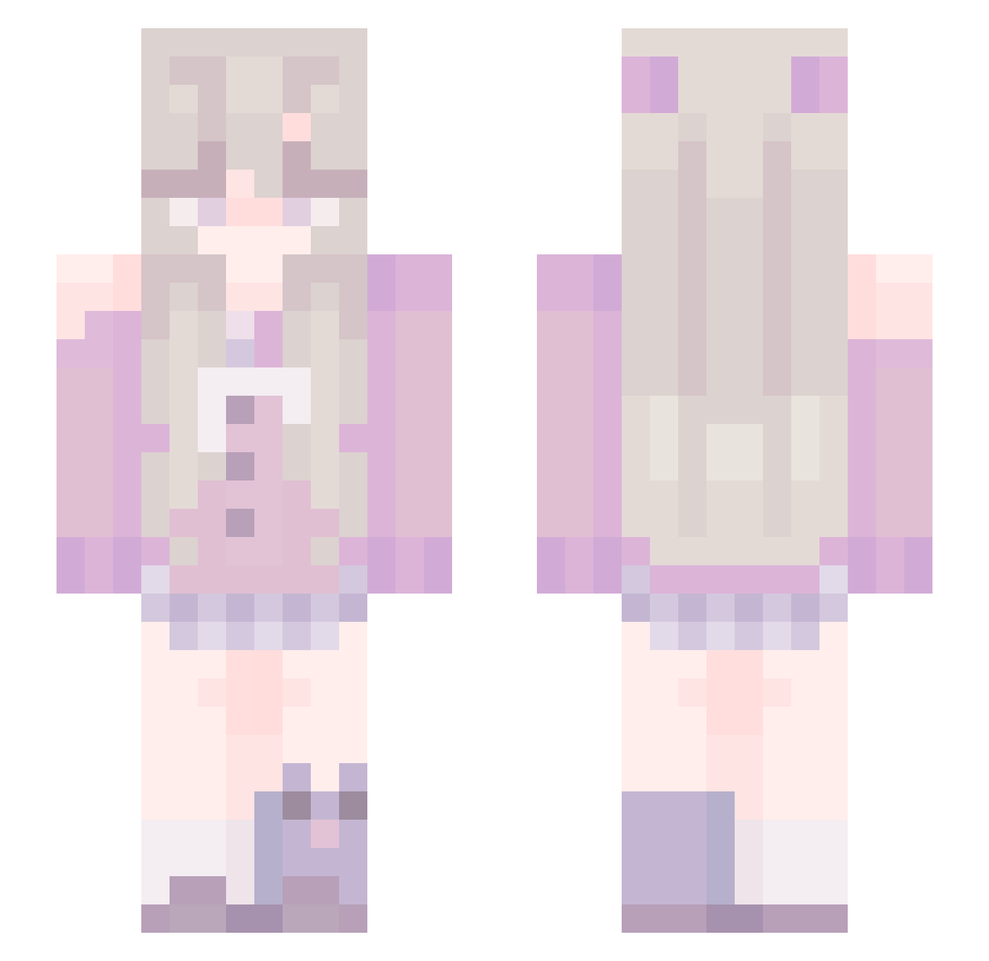 thcrn Minecraft skin, front and back view