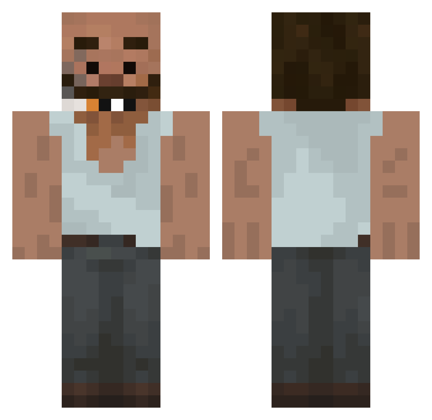 6ixt Minecraft skin, front and back view