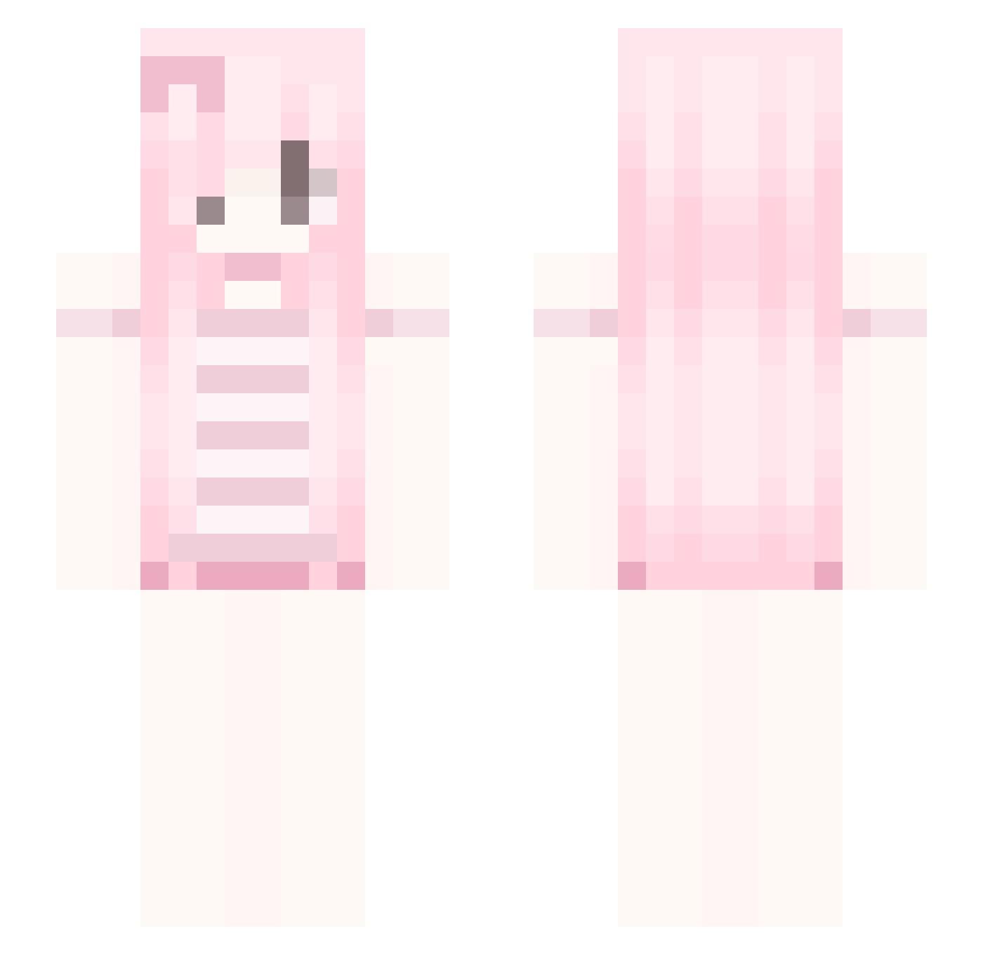 1300princess Minecraft skin, front and back view