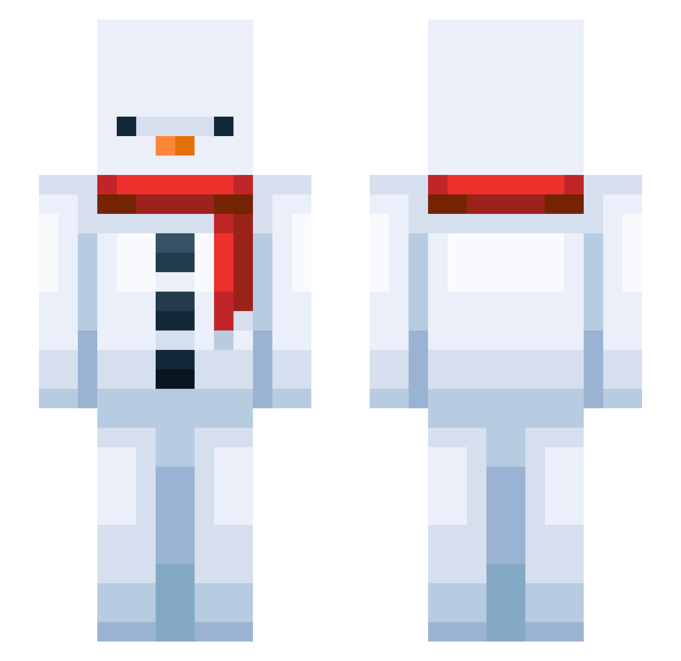 Asholee95 Minecraft skin, front and back view