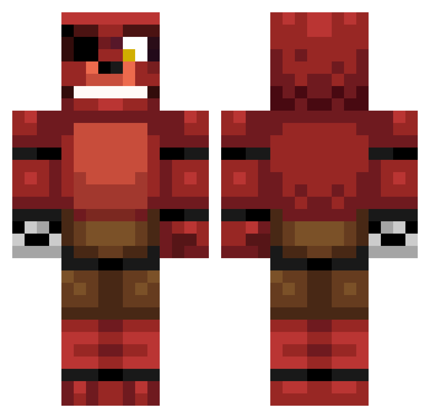 emoazi Minecraft skin, front and back view