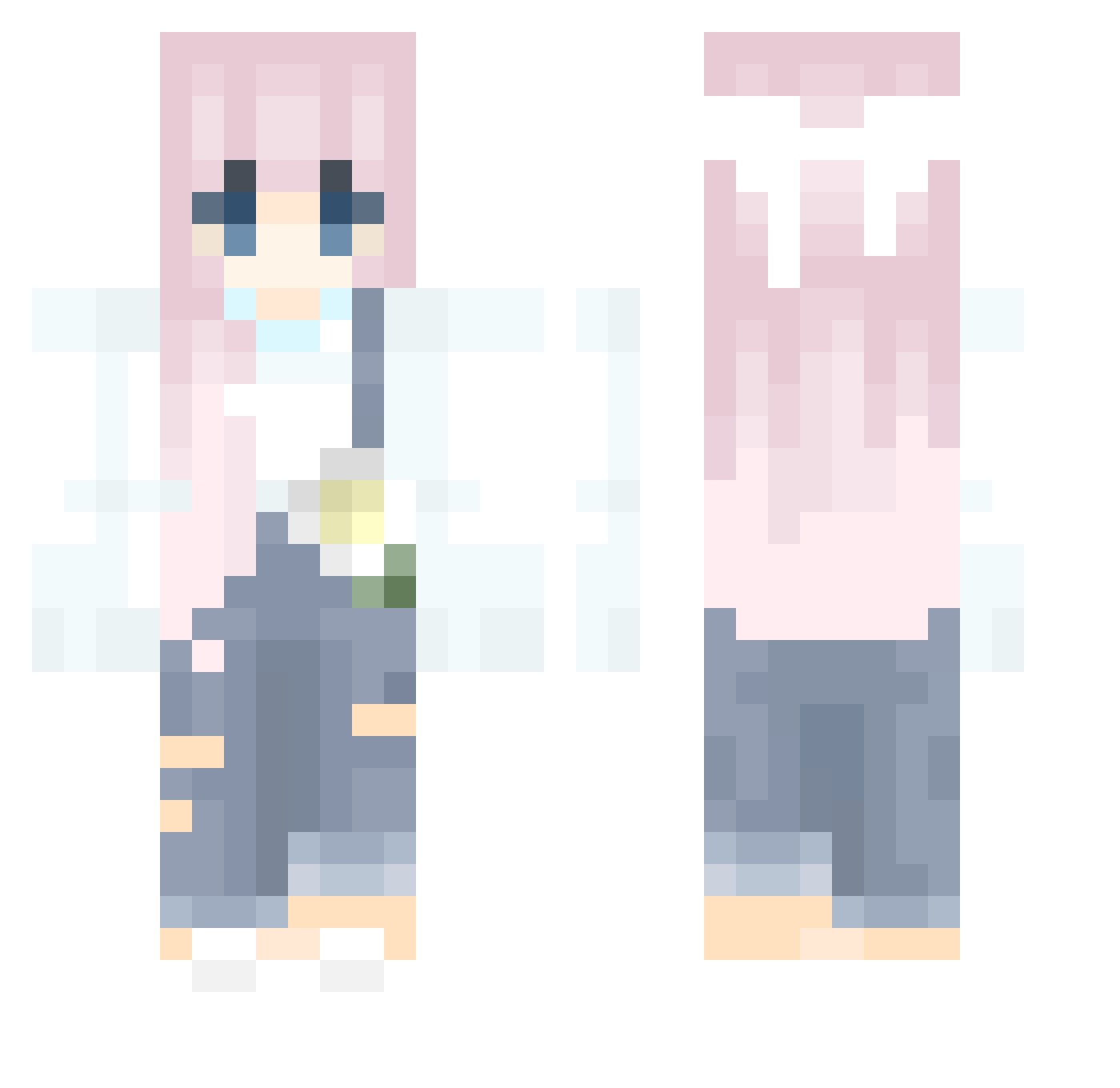 VixelPop Minecraft skin, front and back view
