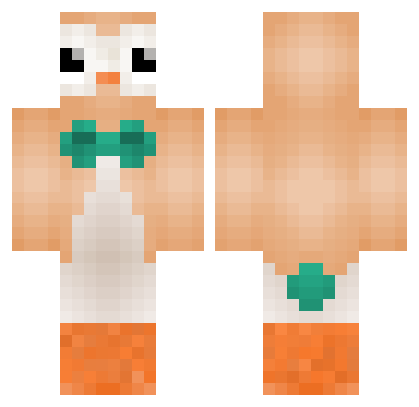SortaNormal Minecraft skin, front and back view