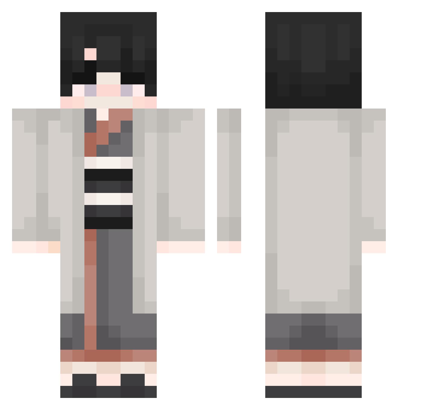 Kaitom2 Minecraft skin, front and back view