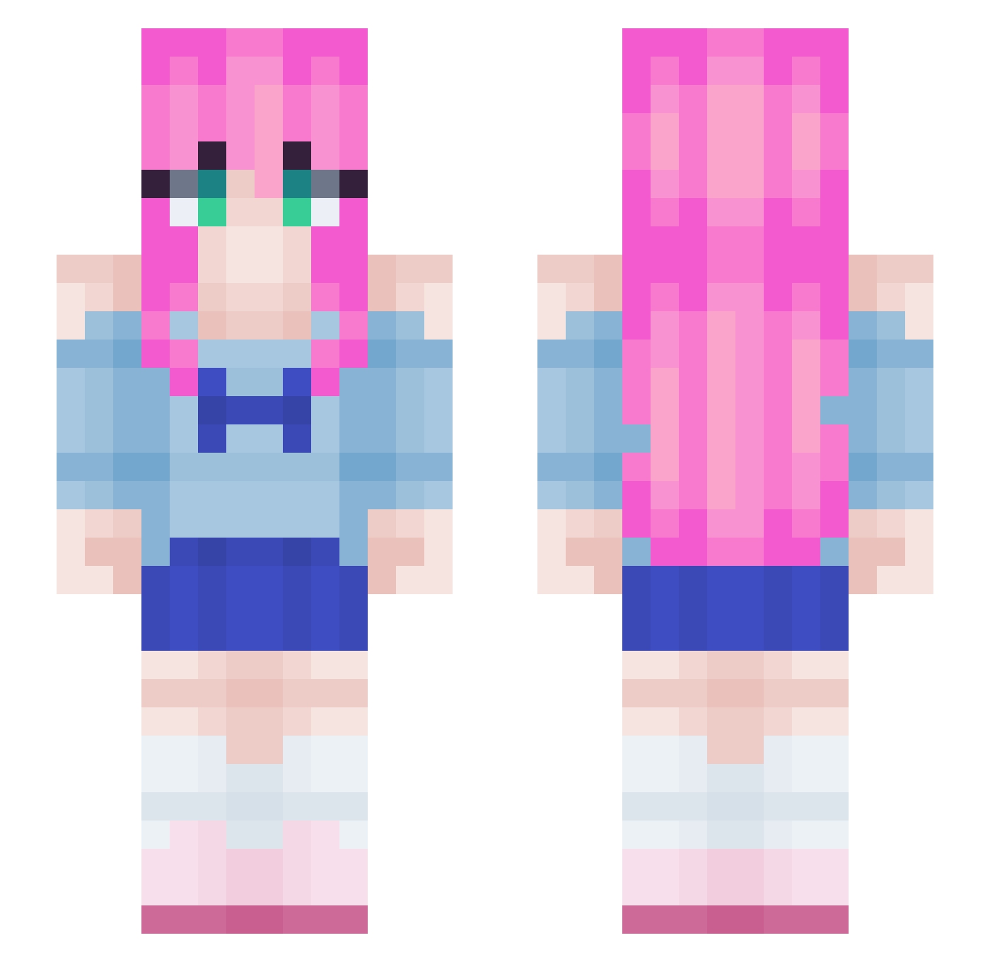 Ziggytronz Minecraft skin, front and back view