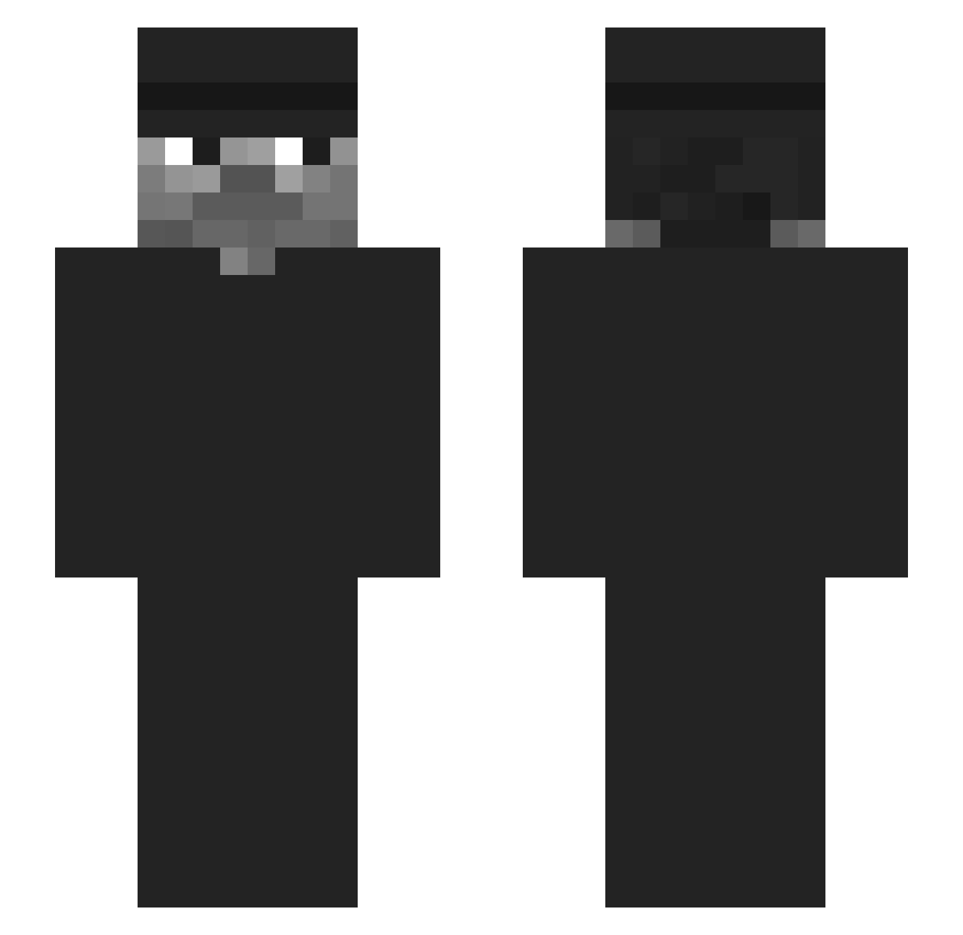 ArtLWR Minecraft skin, front and back view