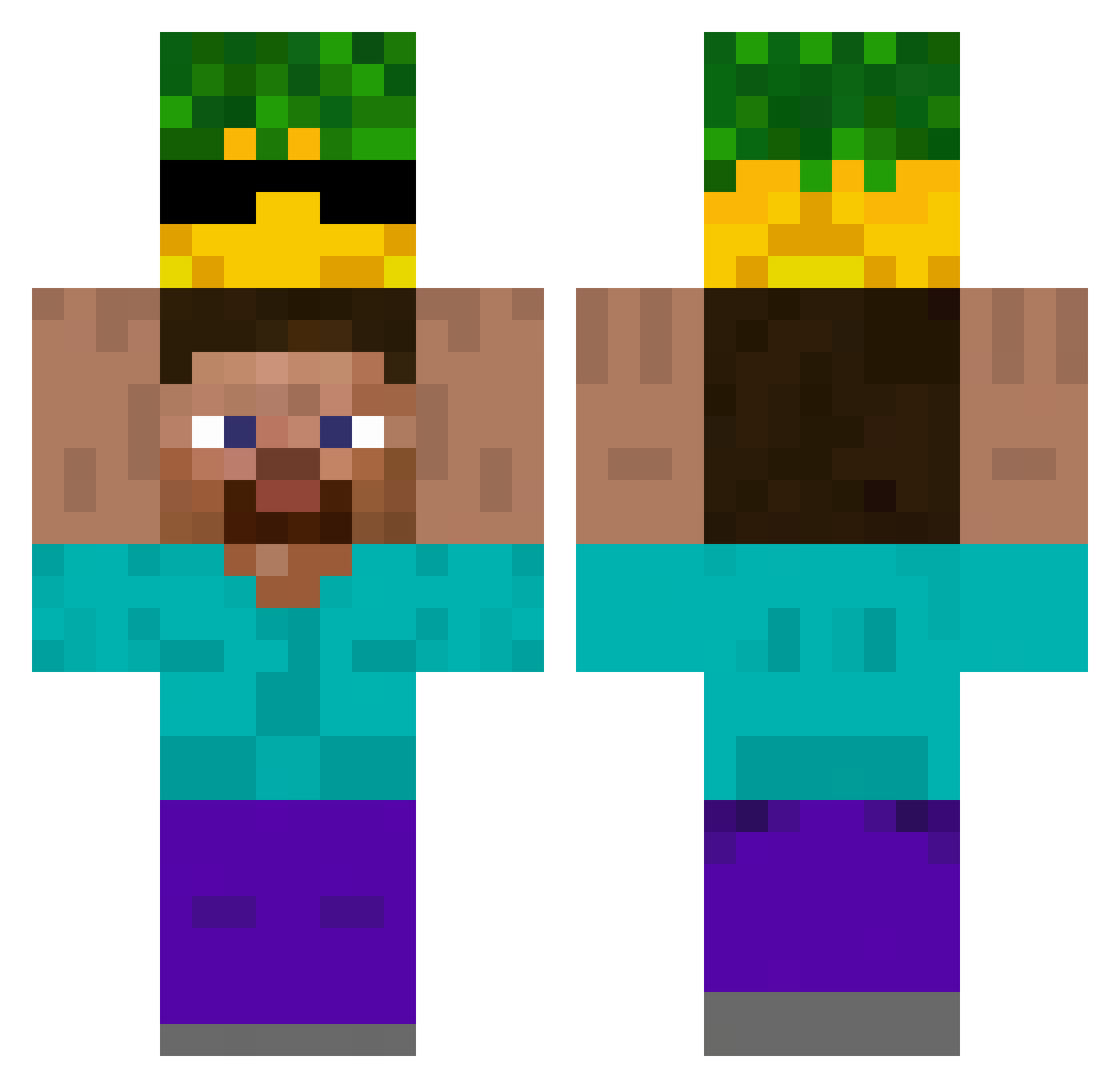 BiliBiliBouLuoJ Minecraft skin, front and back view