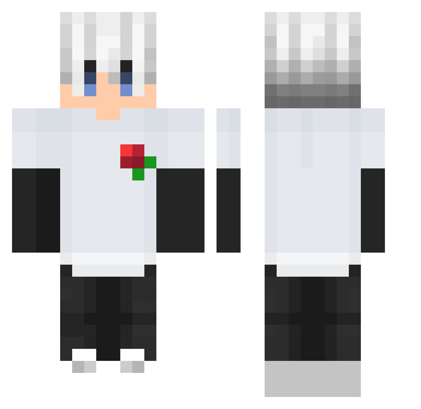 kaluz74 Minecraft skin, front and back view
