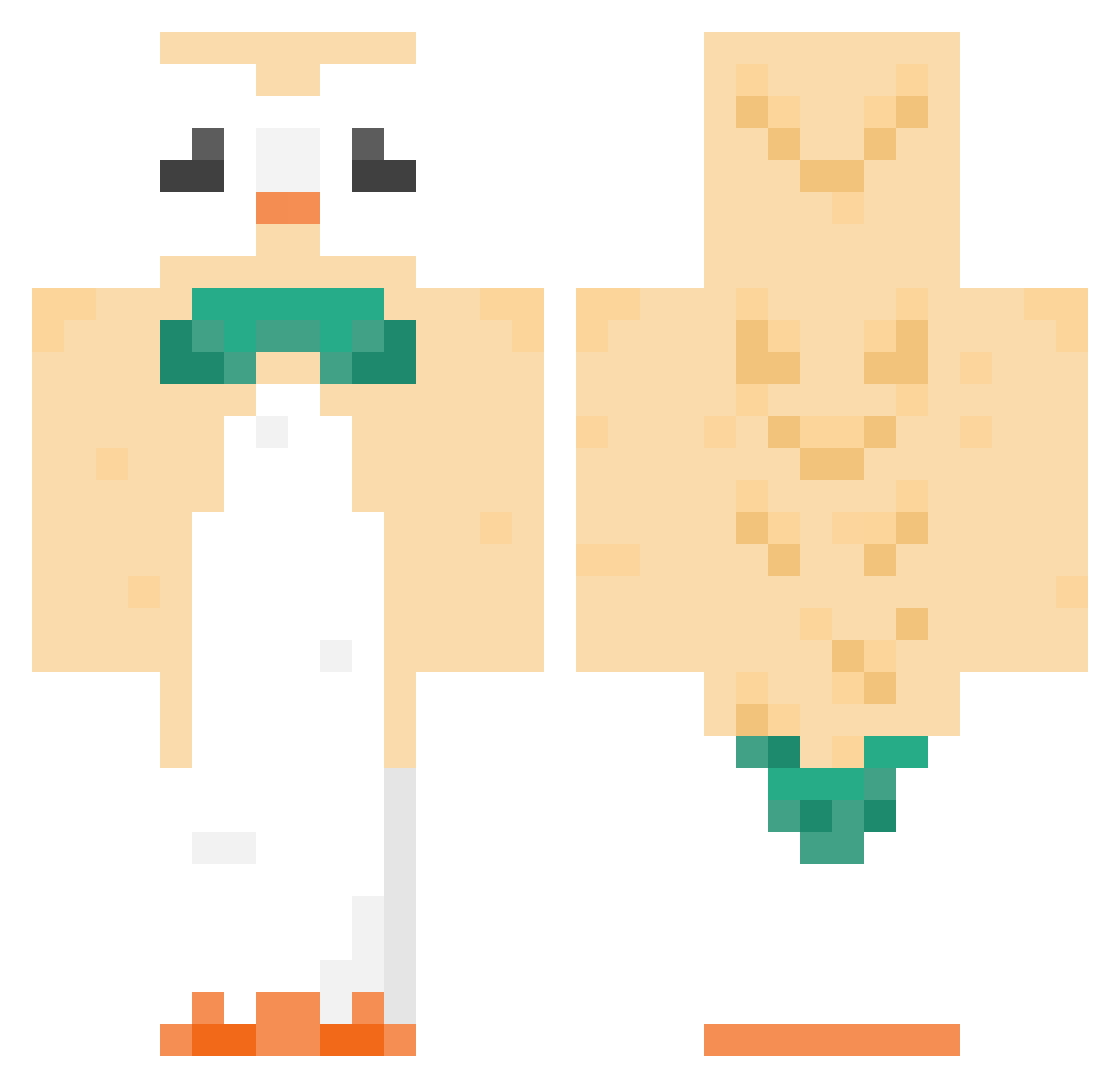 ametriine Minecraft skin, front and back view