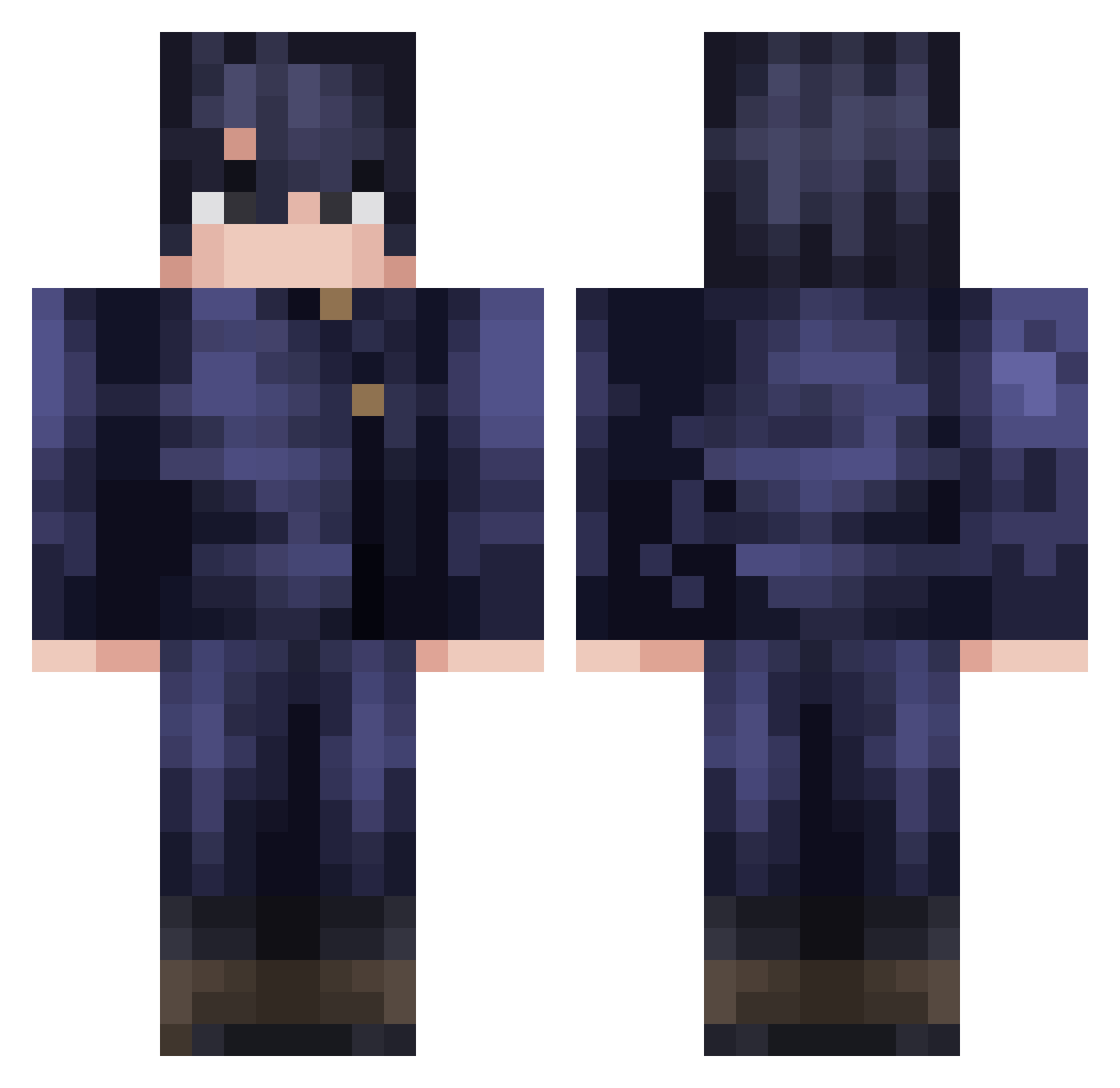 peeps_abe Minecraft skin, front and back view