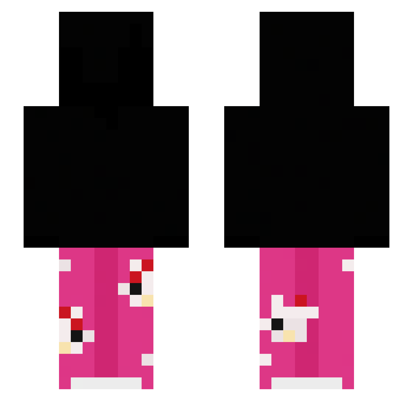 thuelz Minecraft skin, front and back view