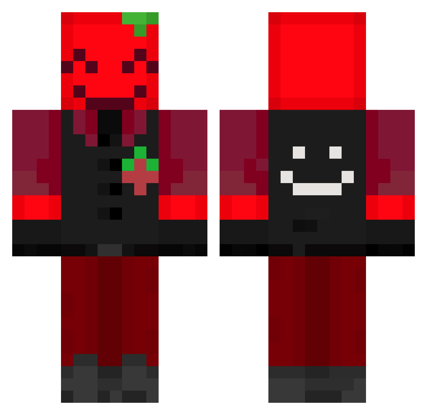 Apple_is_Apple Minecraft skin, front and back view