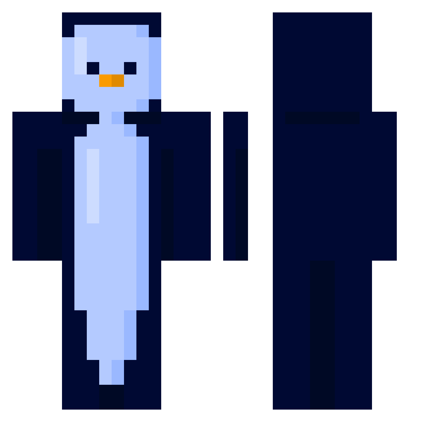 Raau Minecraft skin, front and back view