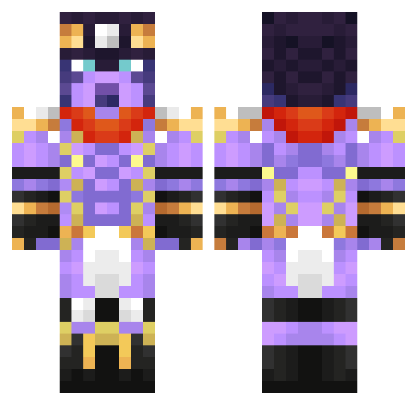 BarfBoy94 Minecraft skin, front and back view