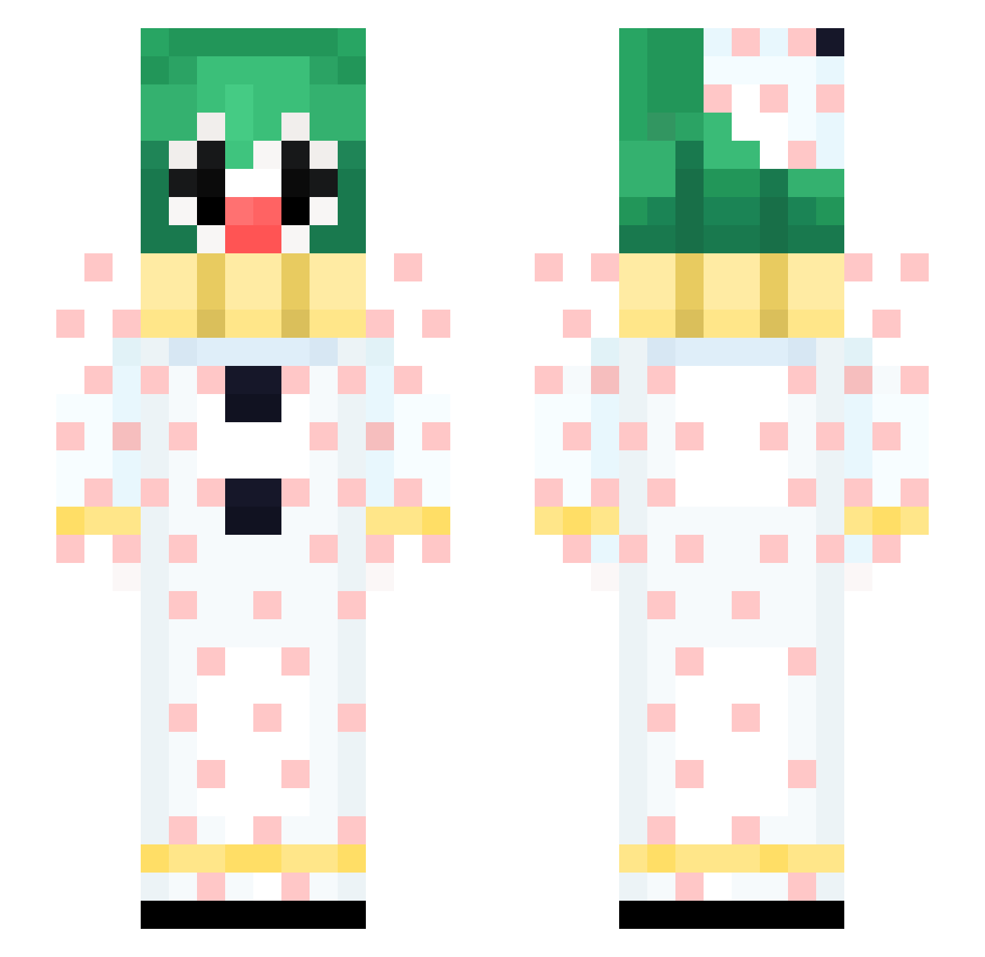 yuckygunk Minecraft skin, front and back view