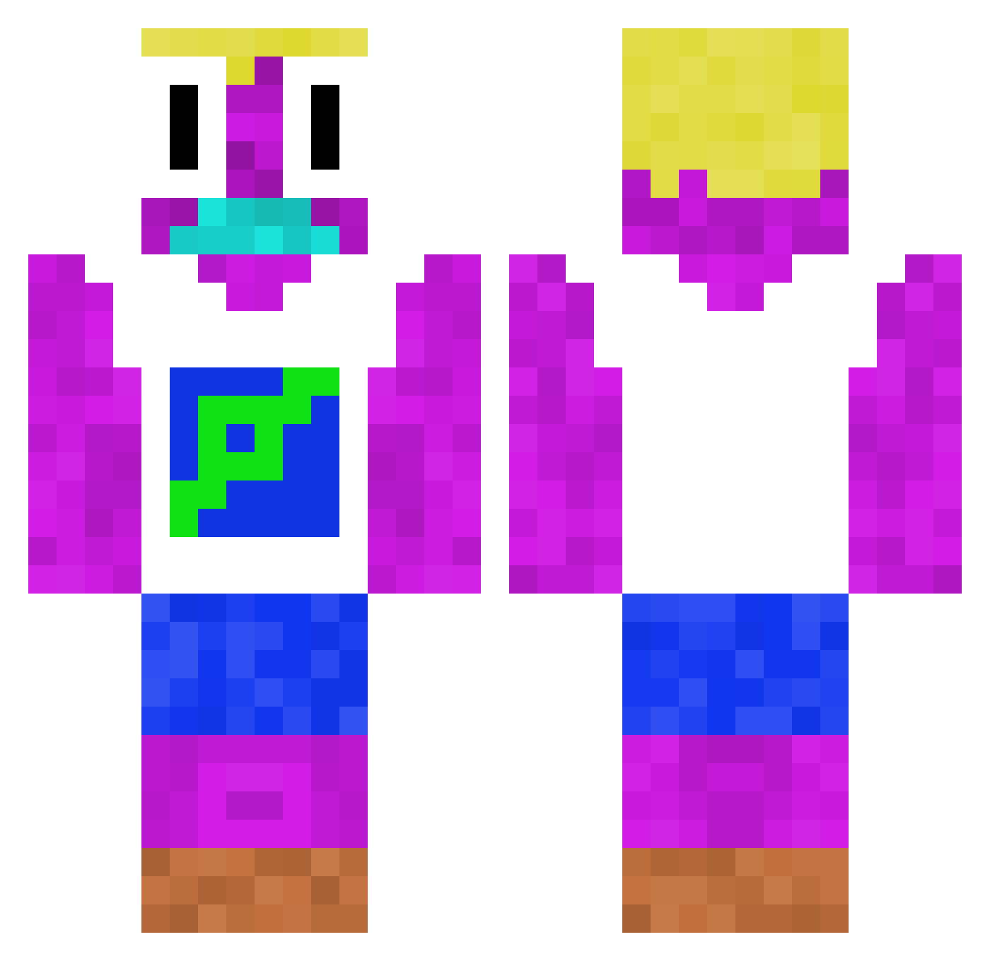 SoleSquirrel695 Minecraft skin, front and back view