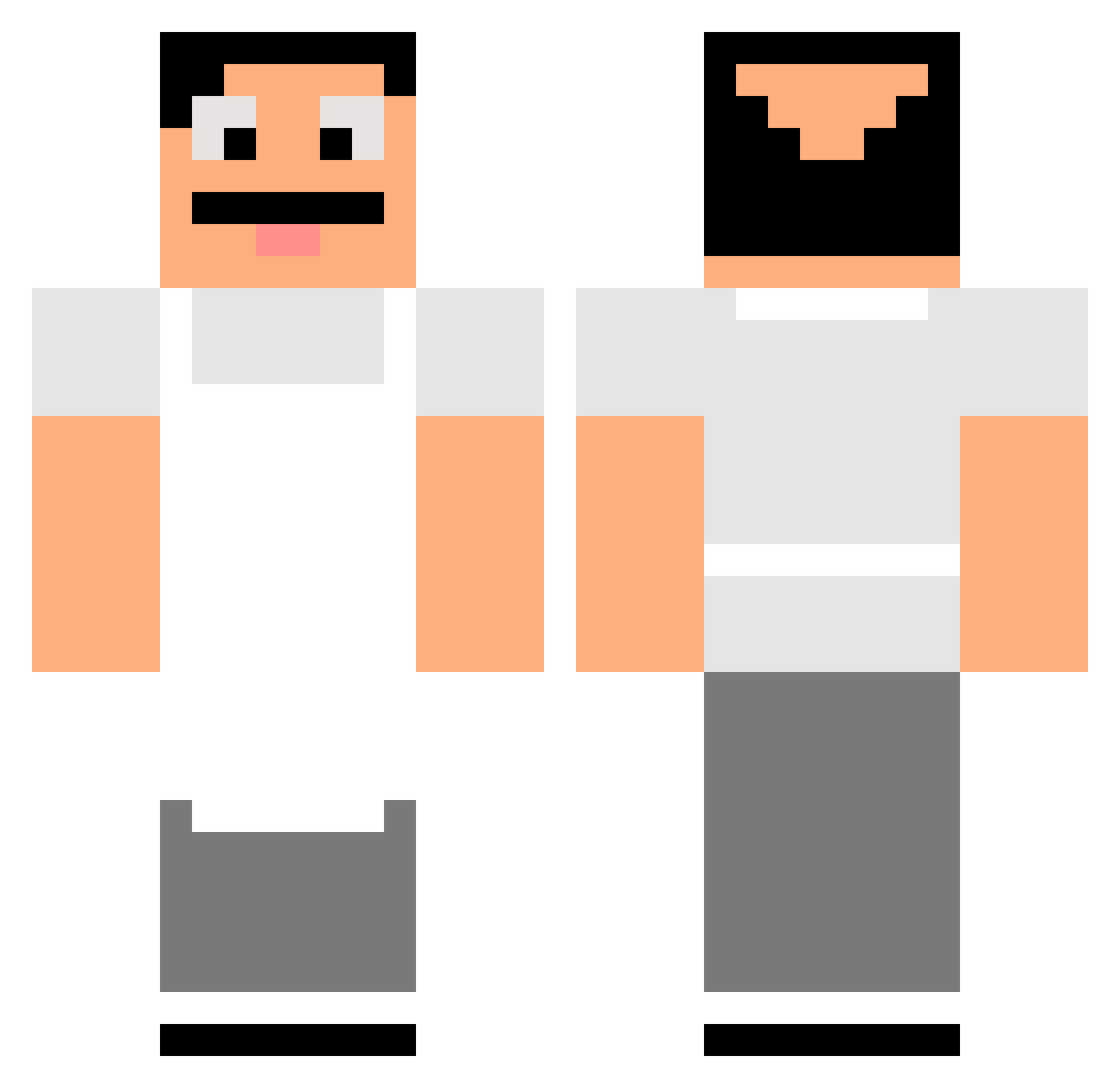 Inspectorballz Minecraft skin, front and back view