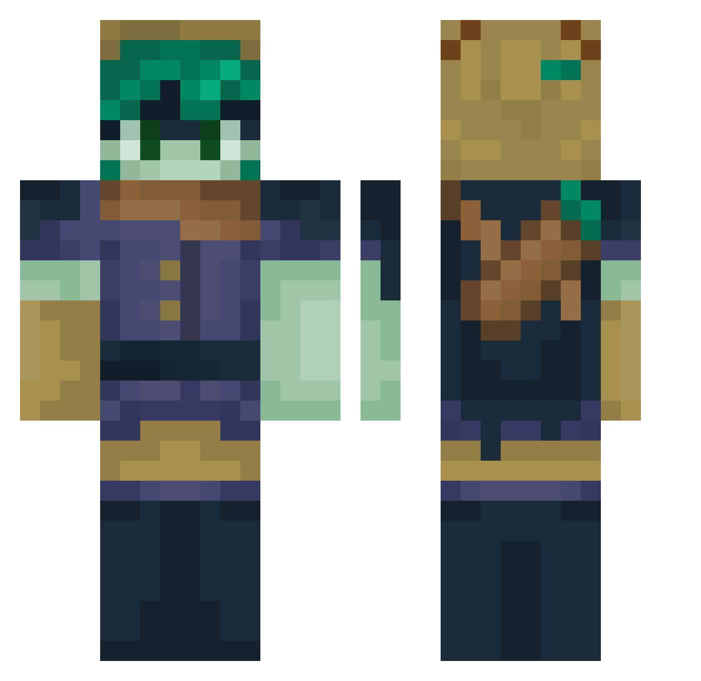 SageTheShrub Minecraft skin, front and back view