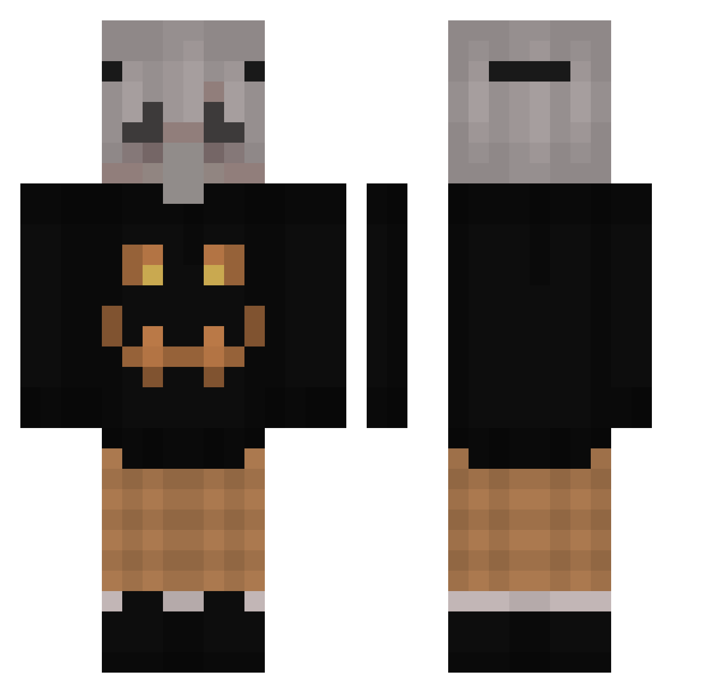 savage_kill Minecraft skin, front and back view