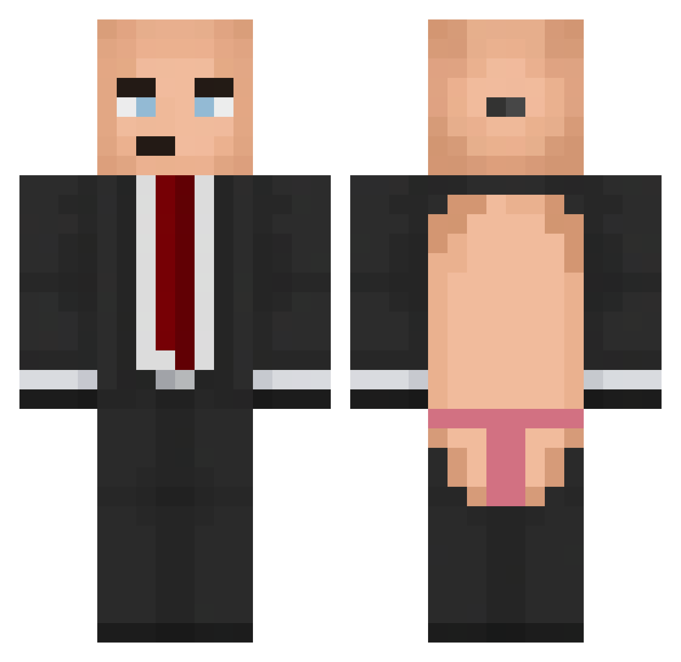 pplayboifarti57 Minecraft skin, front and back view