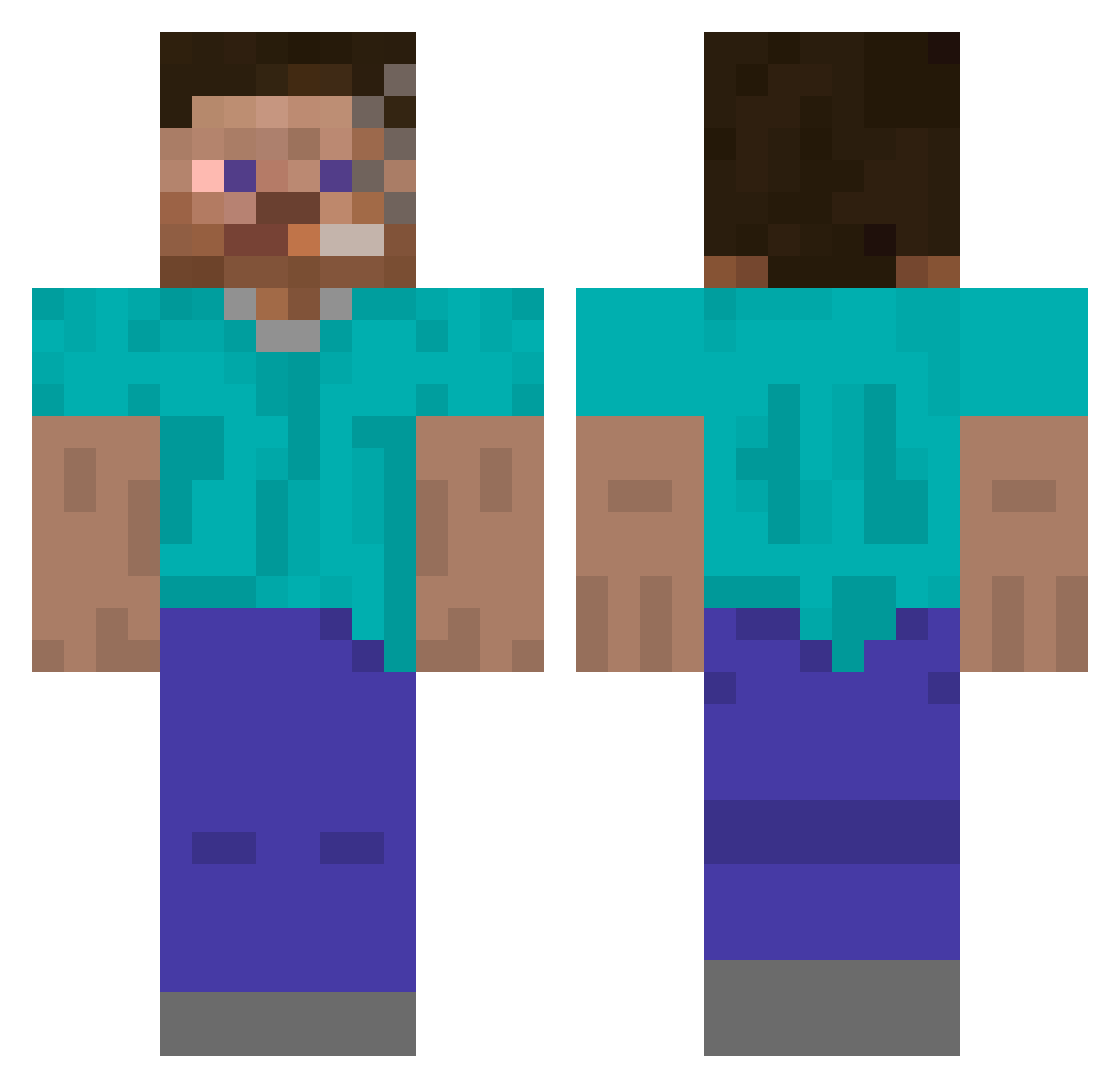 Rotanixel2 Minecraft skin, front and back view