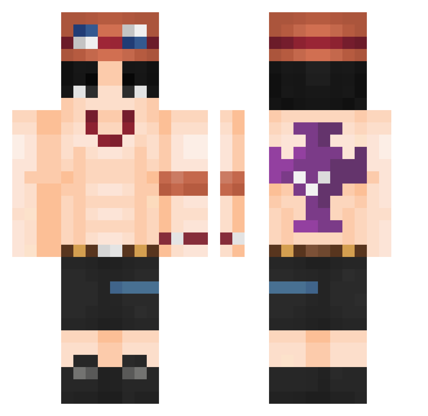 Endzme Minecraft skin, front and back view