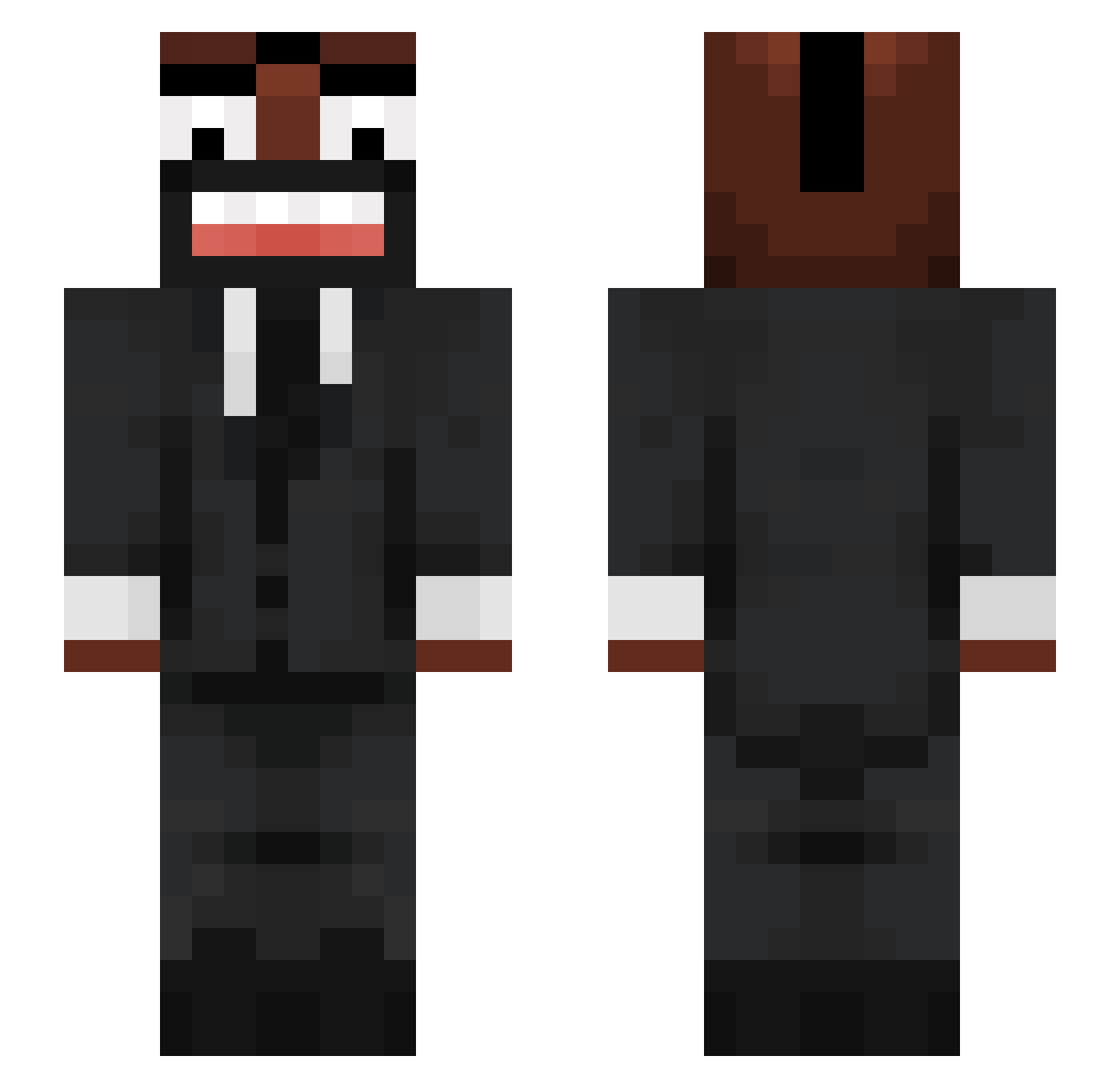 Peggals Minecraft skin, front and back view