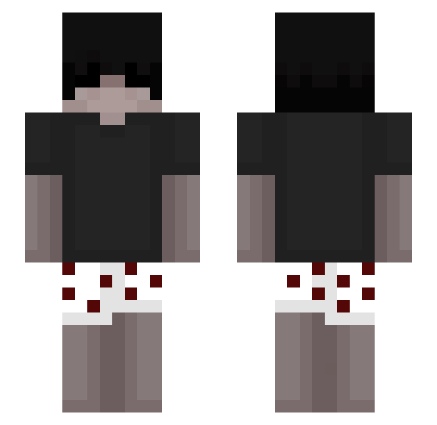 _Uzeroo Minecraft skin, front and back view