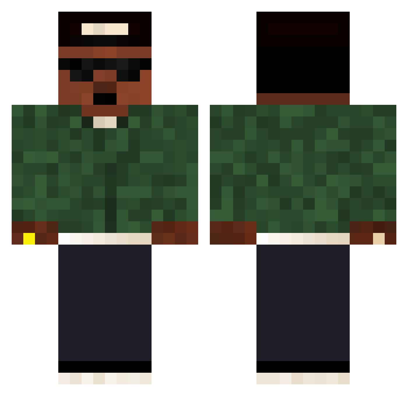acmv Minecraft skin, front and back view