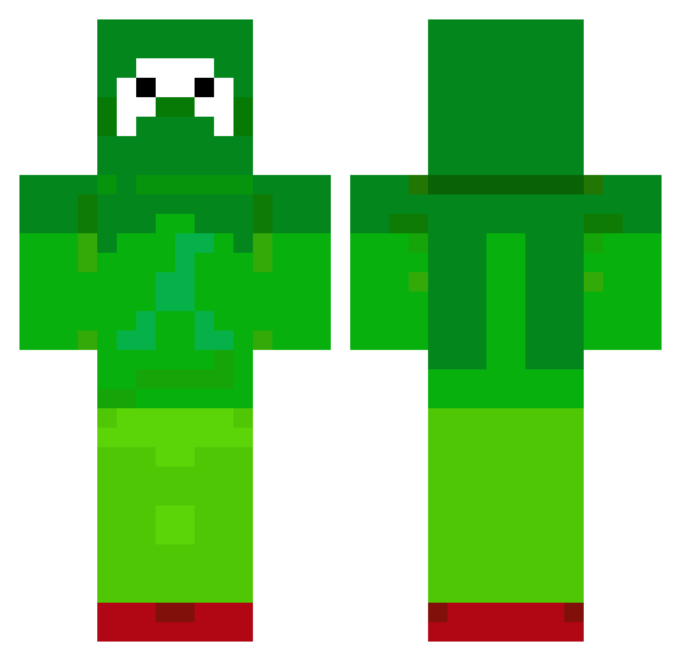 ProAtlas Minecraft skin, front and back view