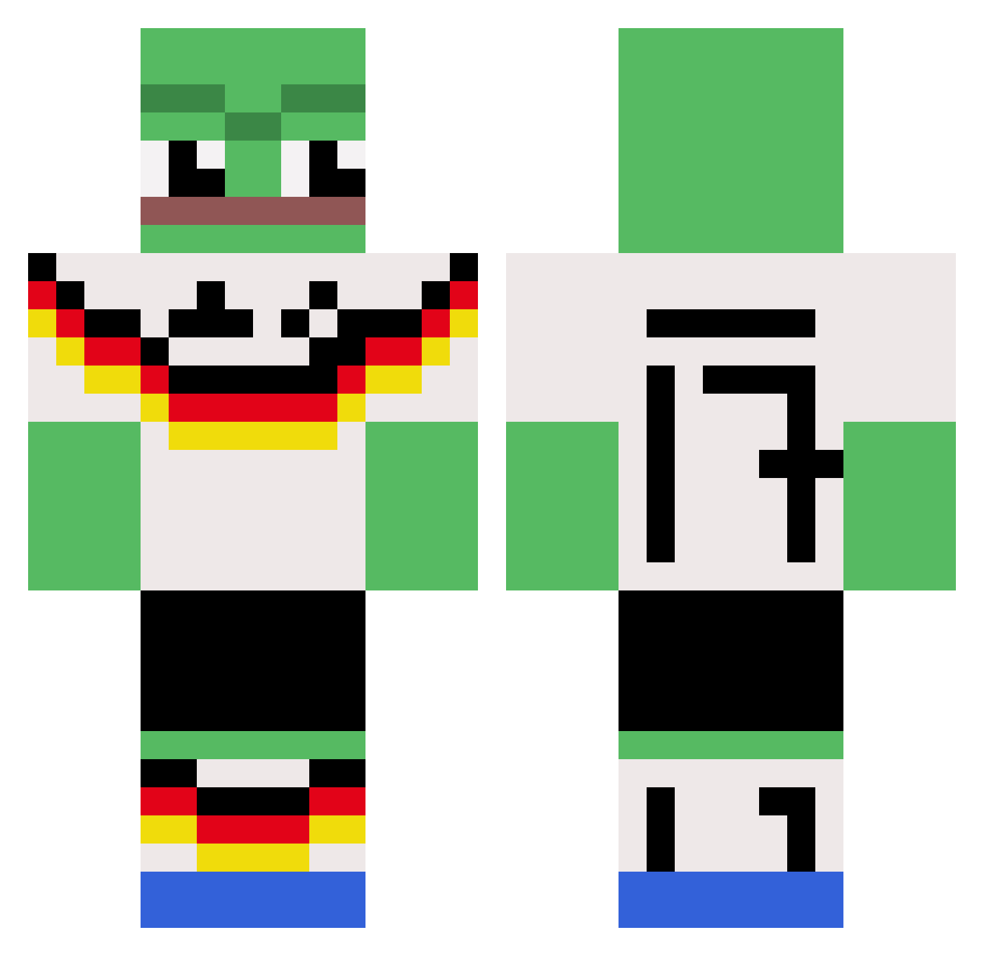 linus4553 Minecraft skin, front and back view
