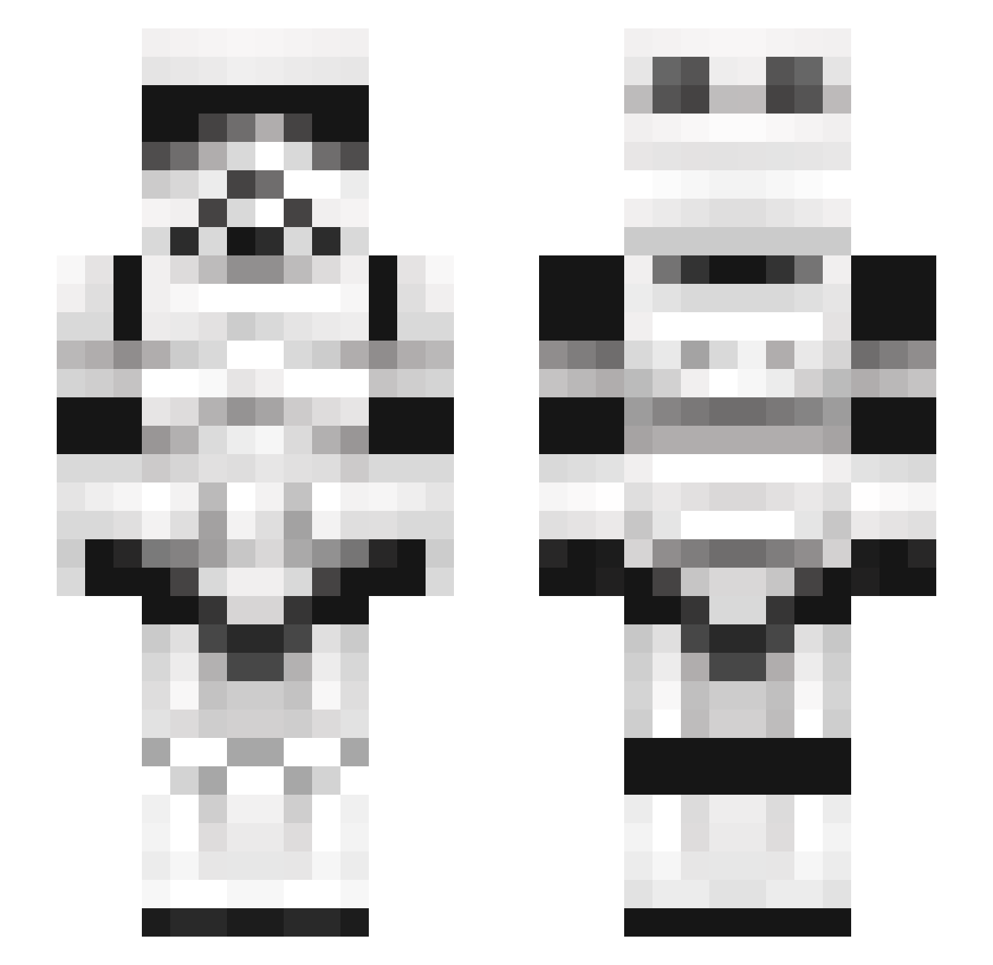 Overturn Minecraft skin, front and back view