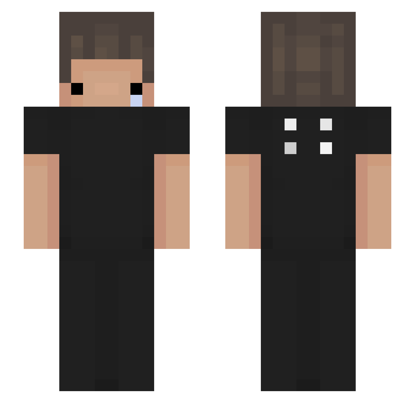 miloterrones Minecraft skin, front and back view
