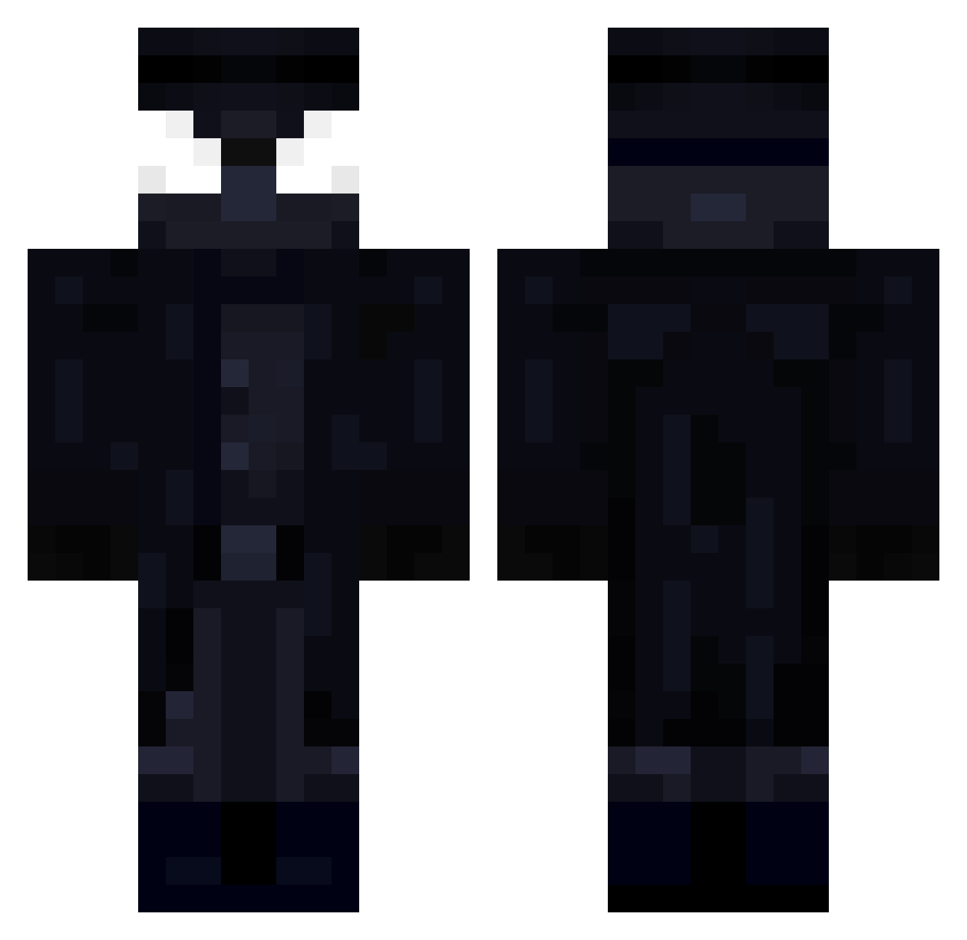 Bormori Minecraft skin, front and back view