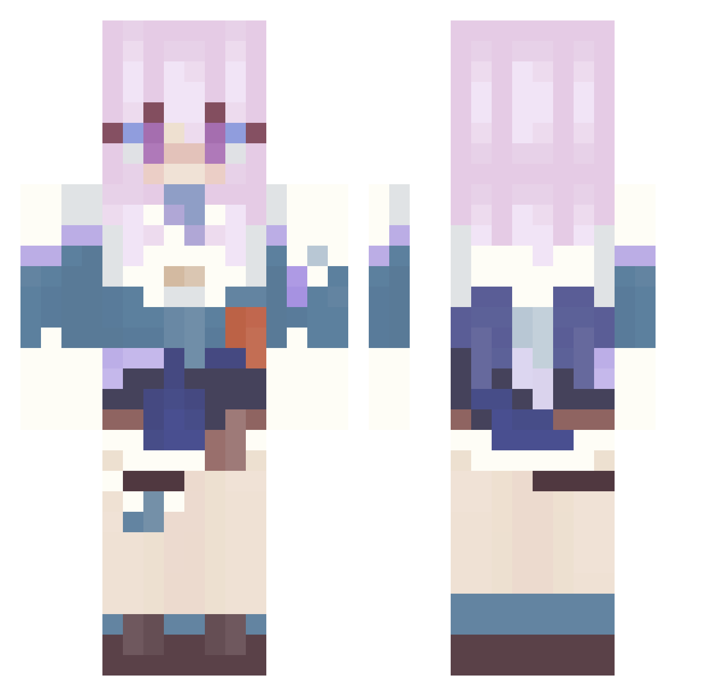 kyukoro Minecraft skin, front and back view