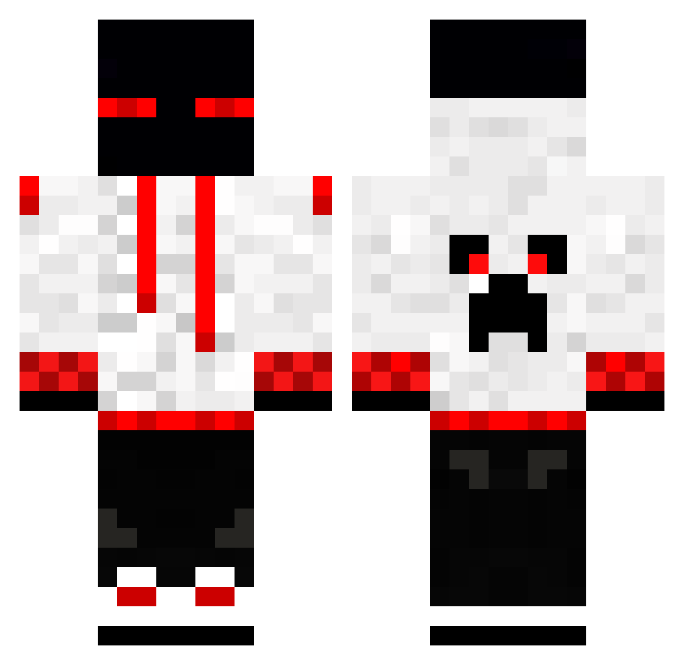 Sn0ZzGaming Minecraft skin, front and back view