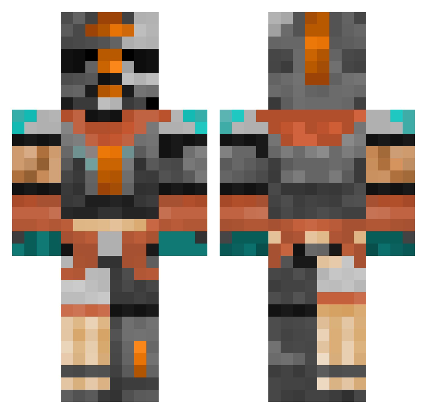 Fulcrum702 Minecraft skin, front and back view