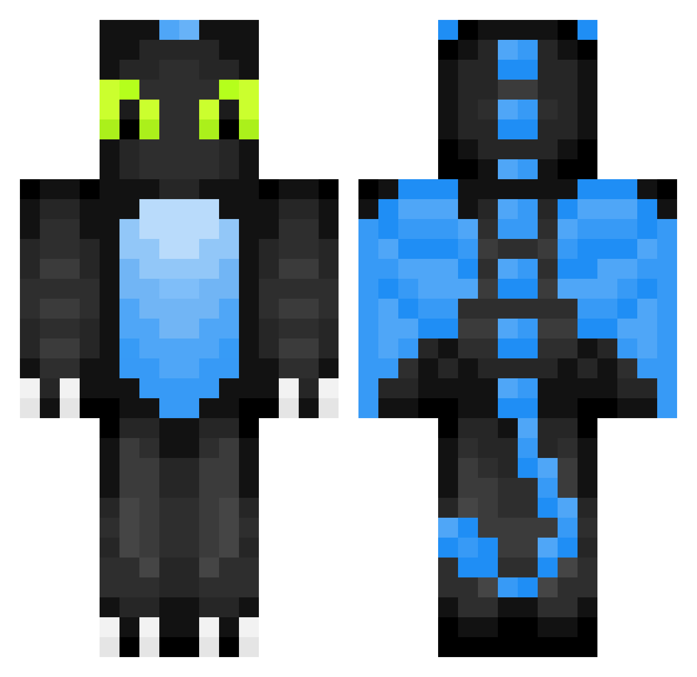 Flexwex Minecraft skin, front and back view