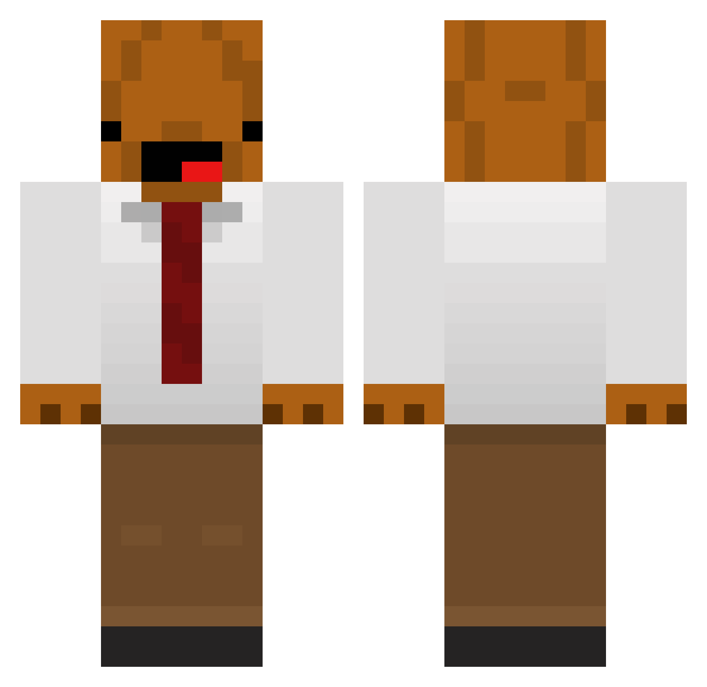 MOZARTMEDCAPS Minecraft skin, front and back view