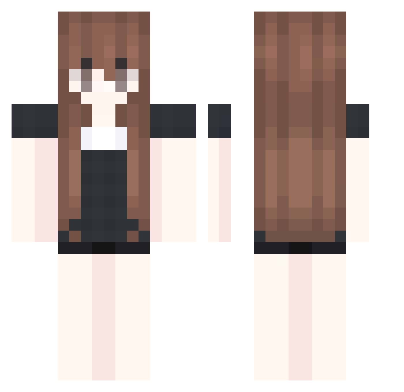 SadFrogKim Minecraft skin, front and back view