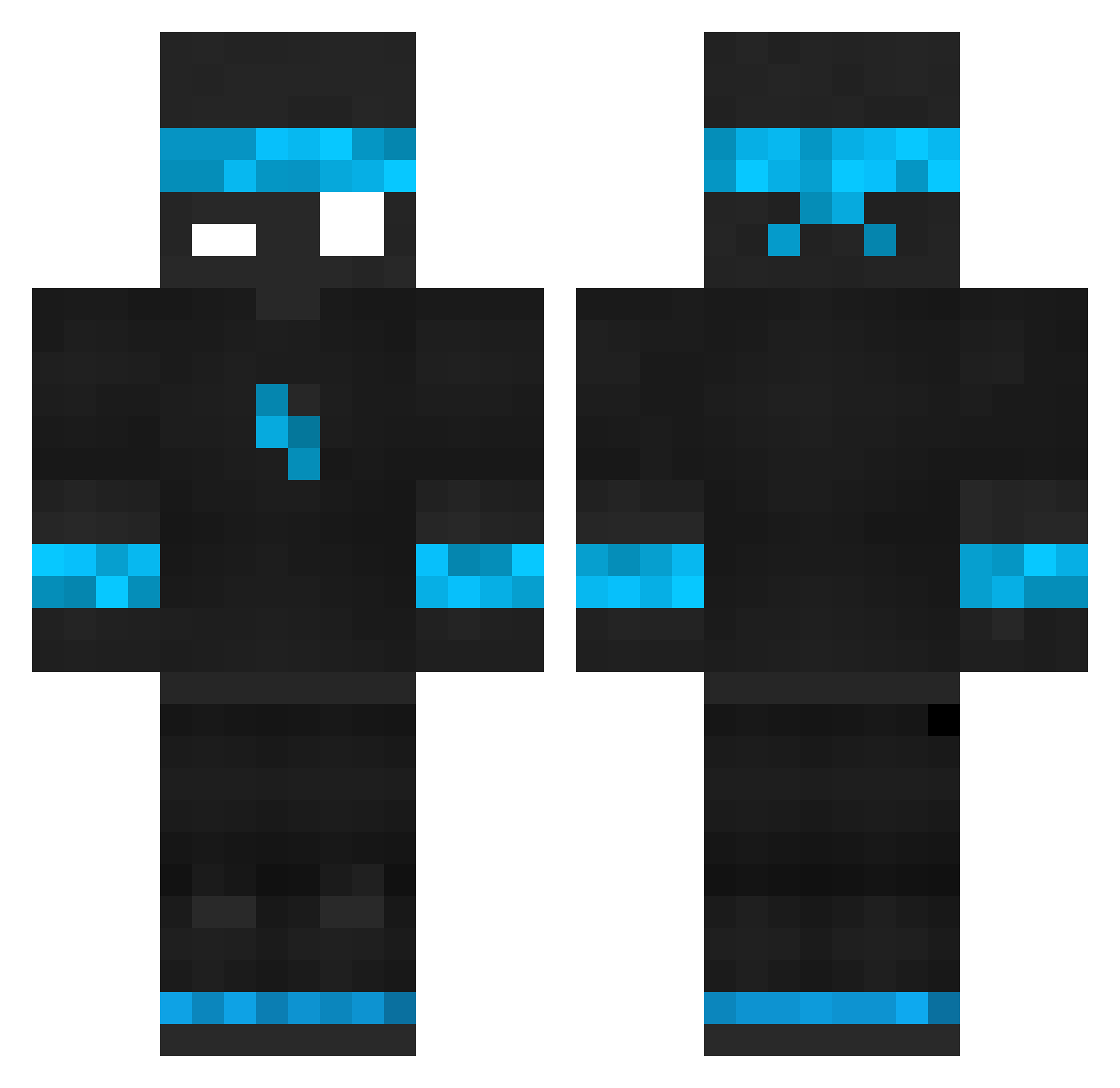 Zare7x Minecraft skin, front and back view