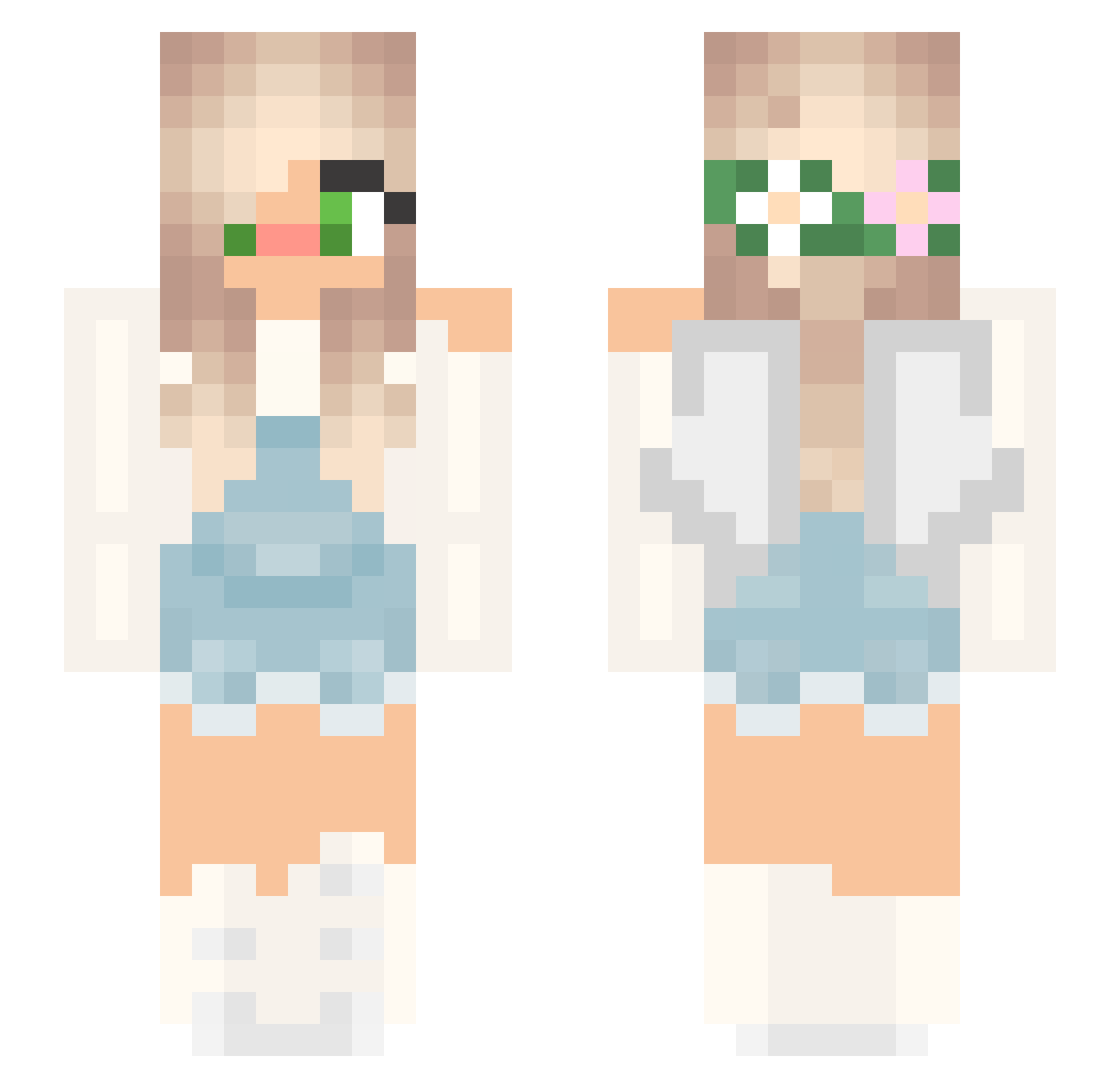 Brietta Minecraft skin, front and back view