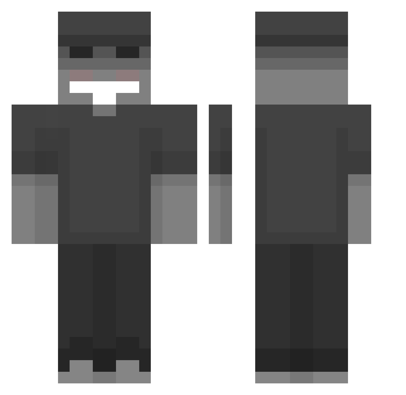 RARESYSEBOY Minecraft skin, front and back view