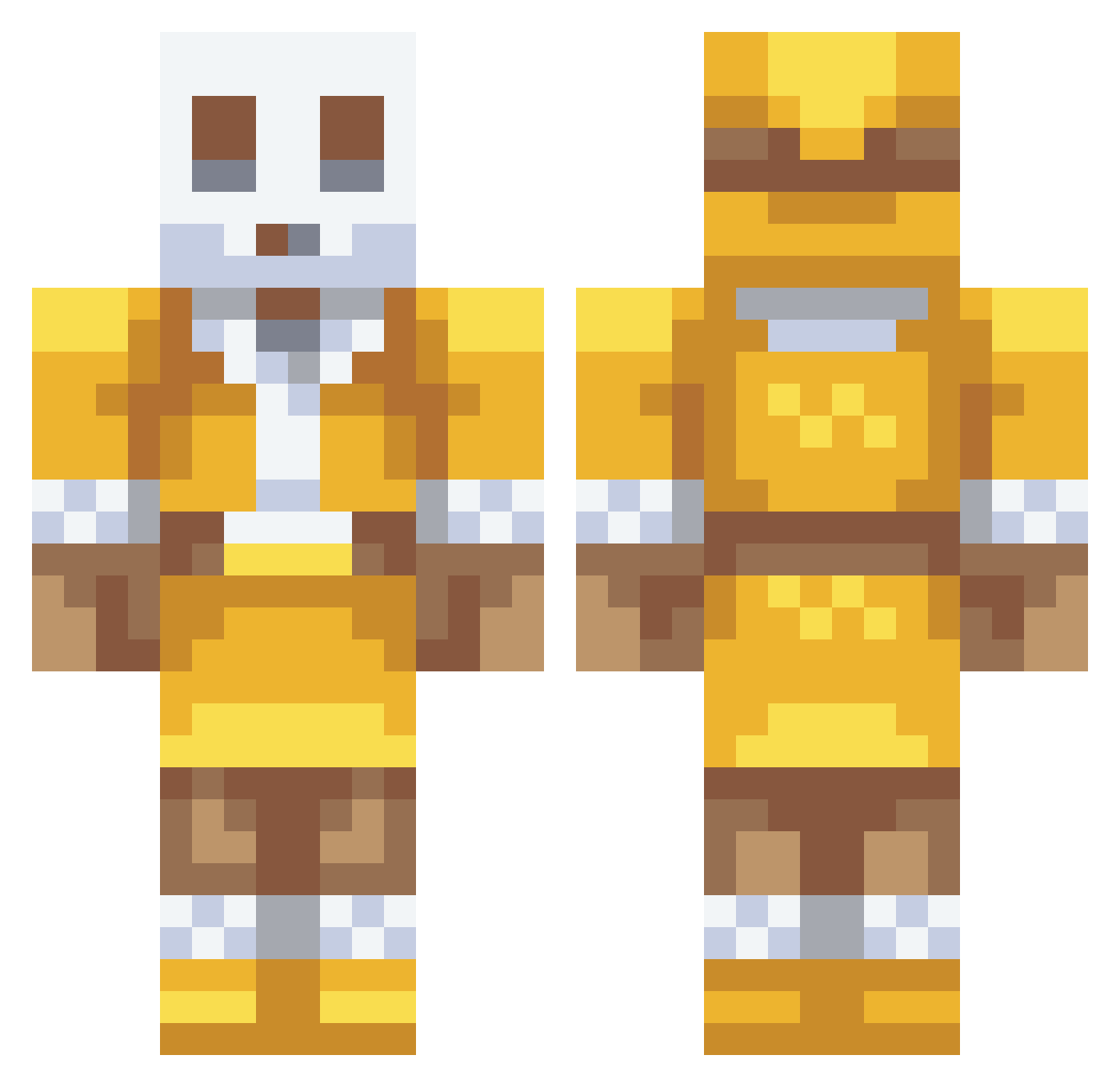 Rails Minecraft skin, front and back view