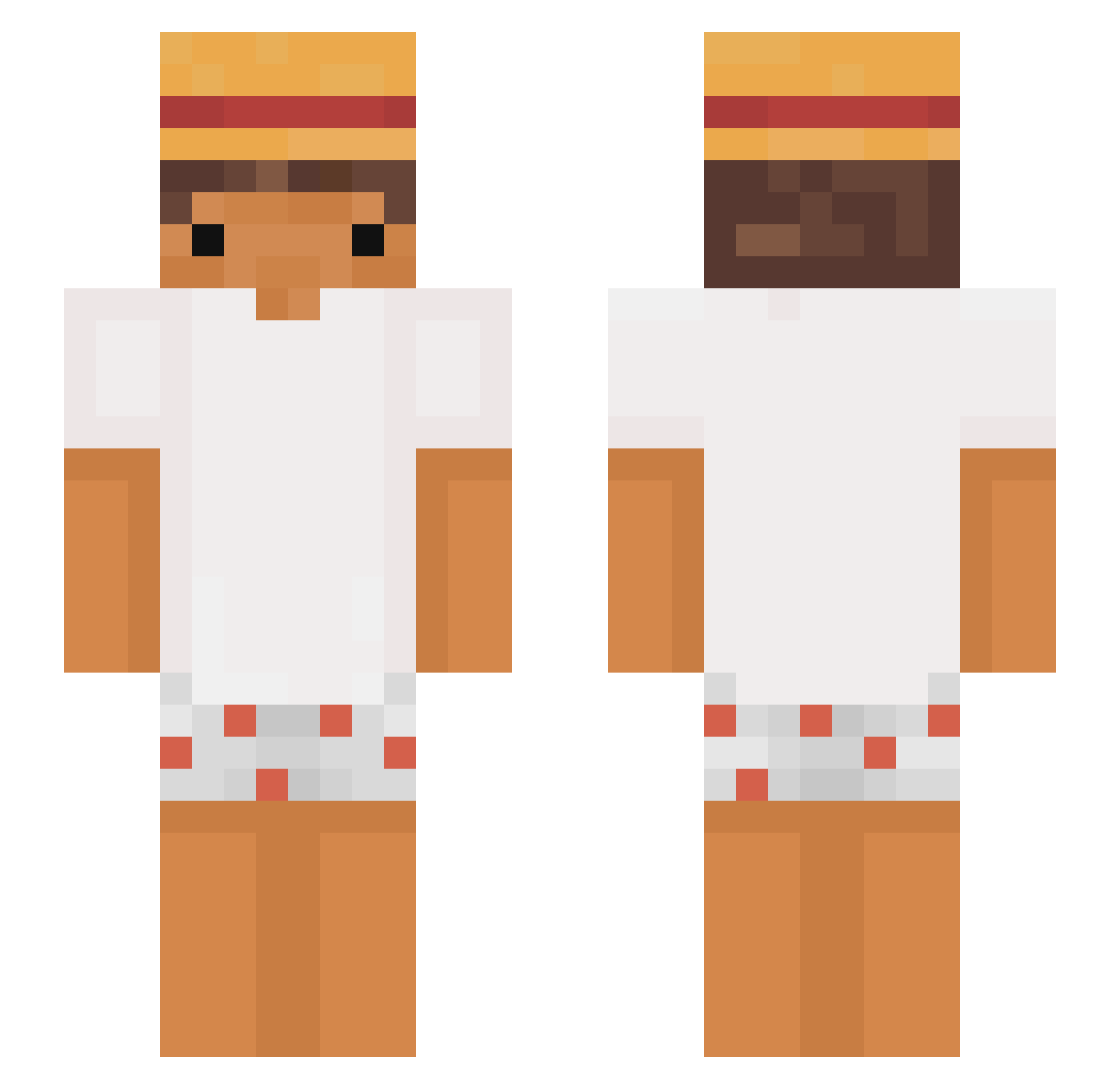 tensel Minecraft skin, front and back view