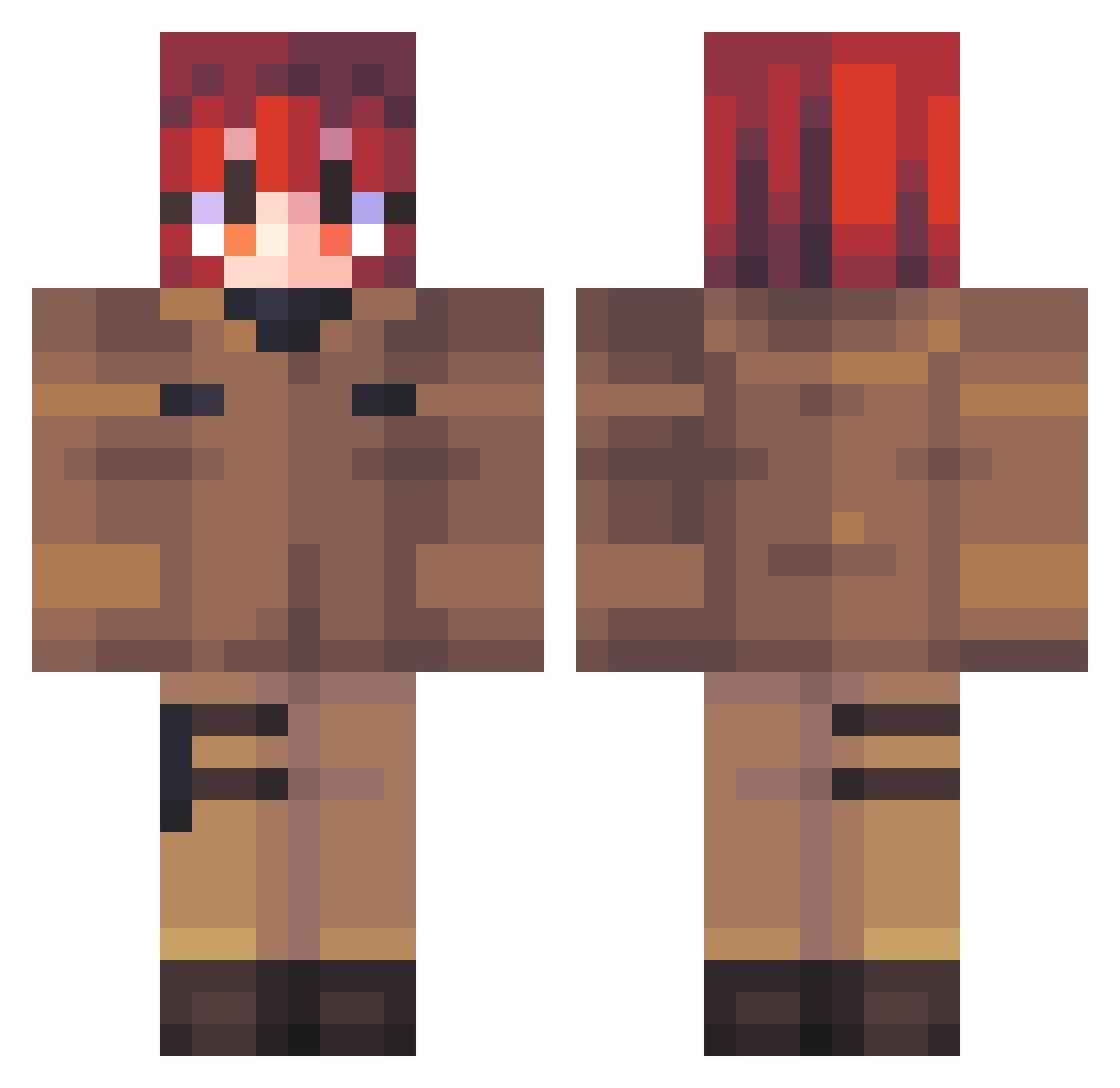 Militiass Minecraft skin, front and back view
