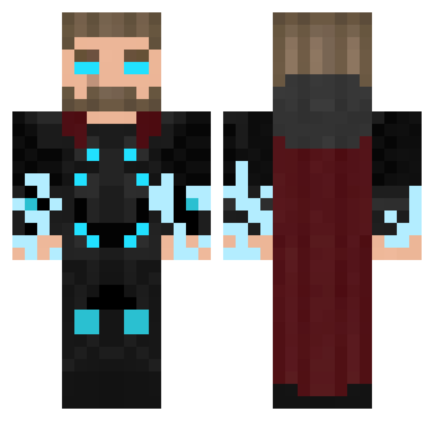 Spike0414 Minecraft skin, front and back view