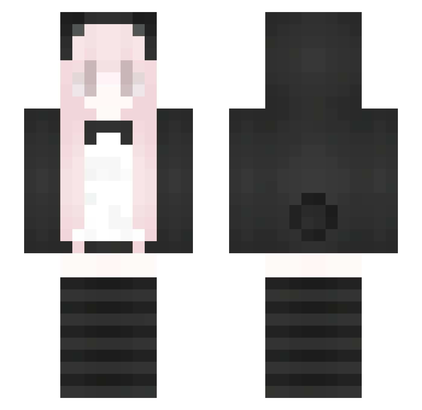 LoveFeels Minecraft skin, front and back view