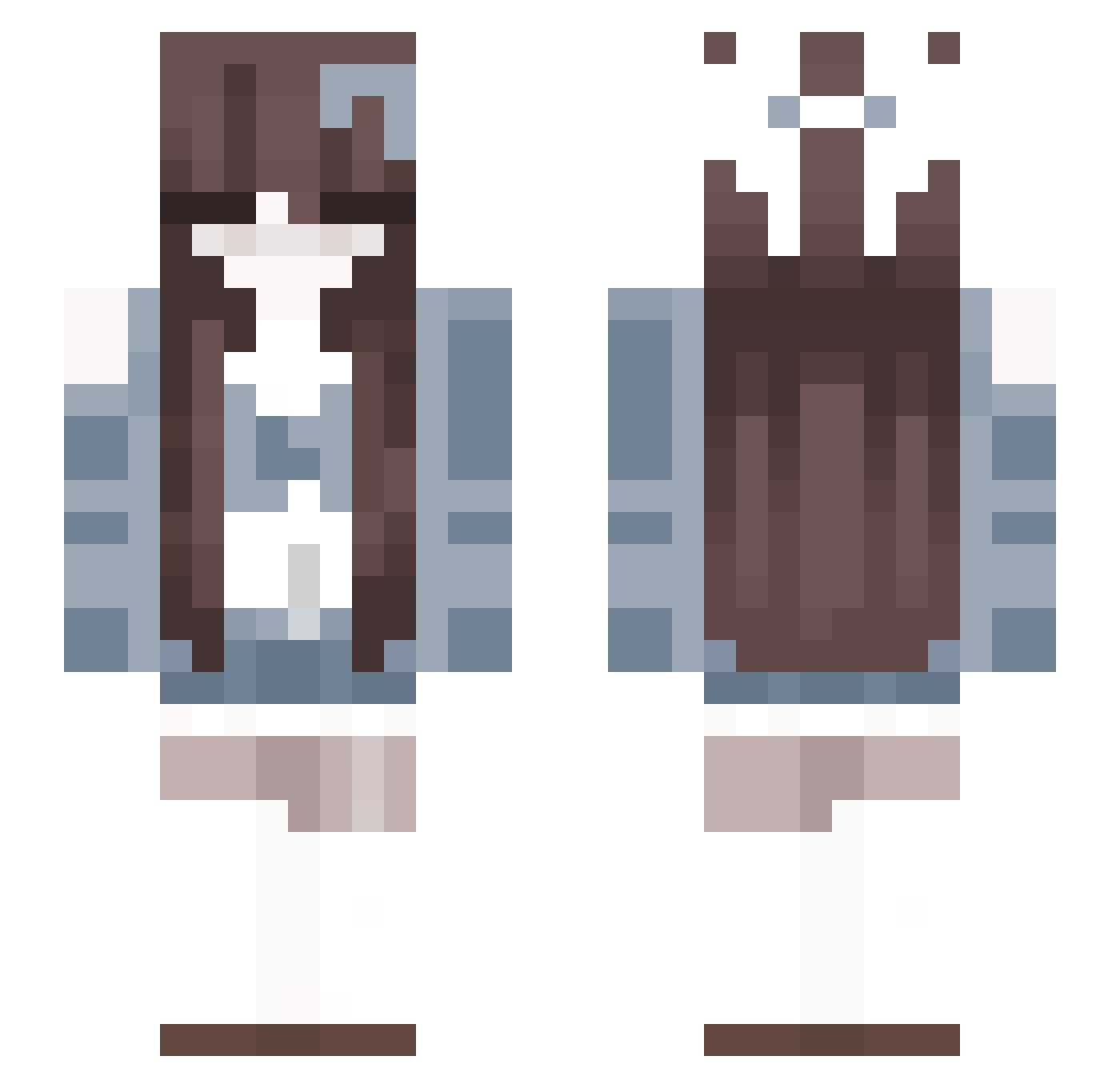 ll_meow Minecraft skin, front and back view