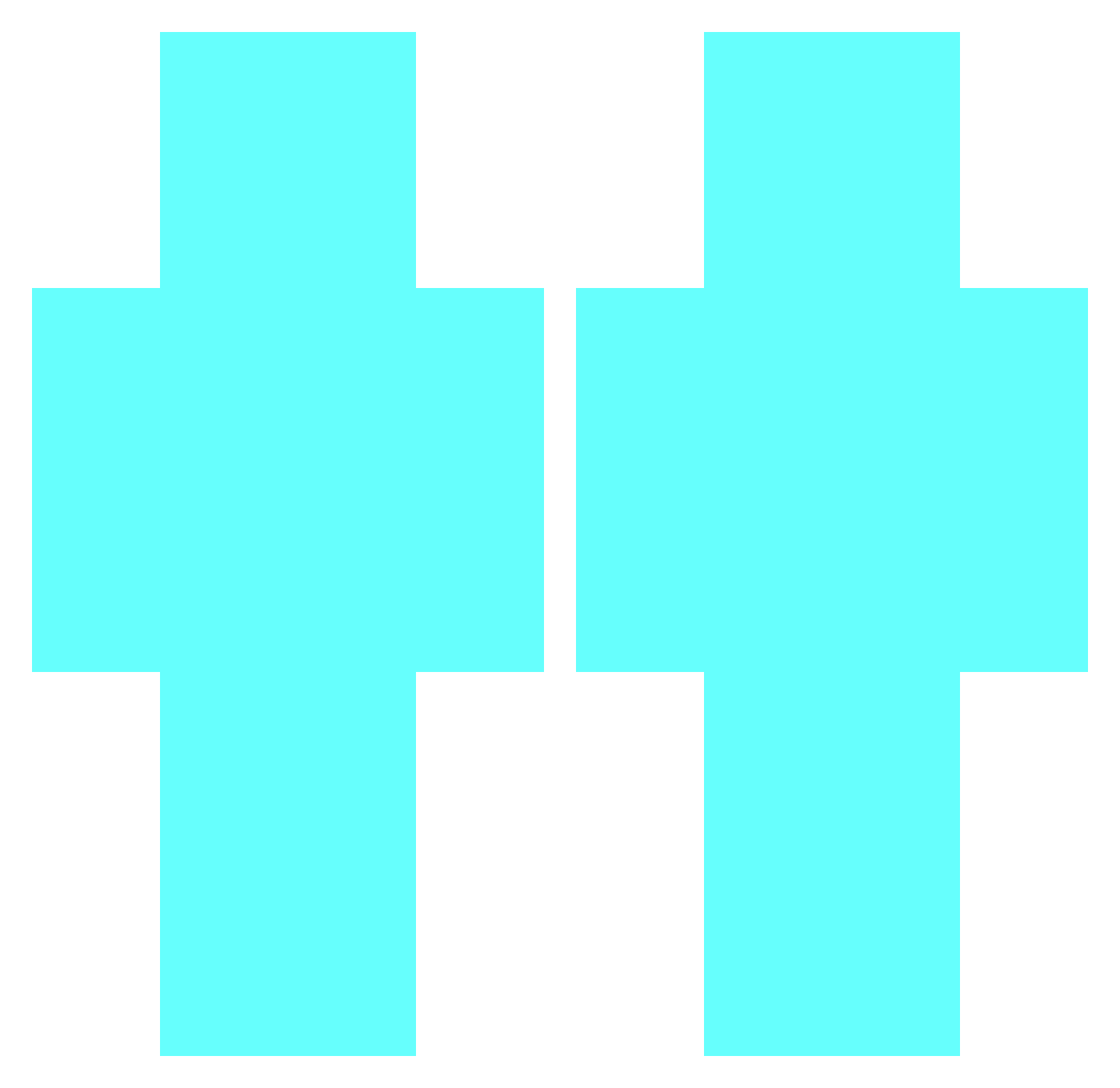 TheCyanOfCyan Minecraft skin, front and back view